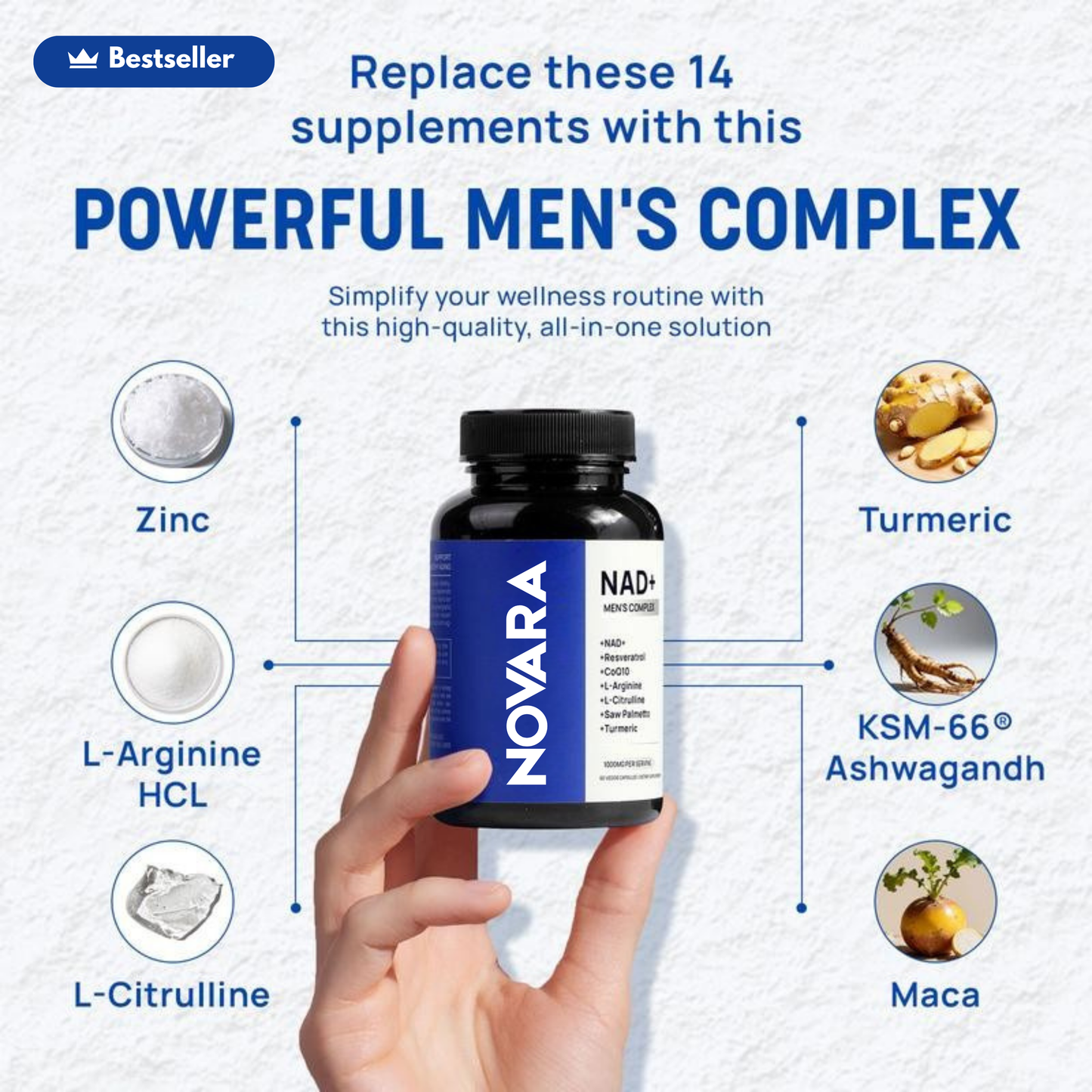 Novara NAD+ Supplement for Men